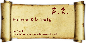 Petrov Károly névjegykártya
